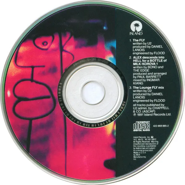 U2 The Fly CD singolo 1991 experimental mix 3 brani