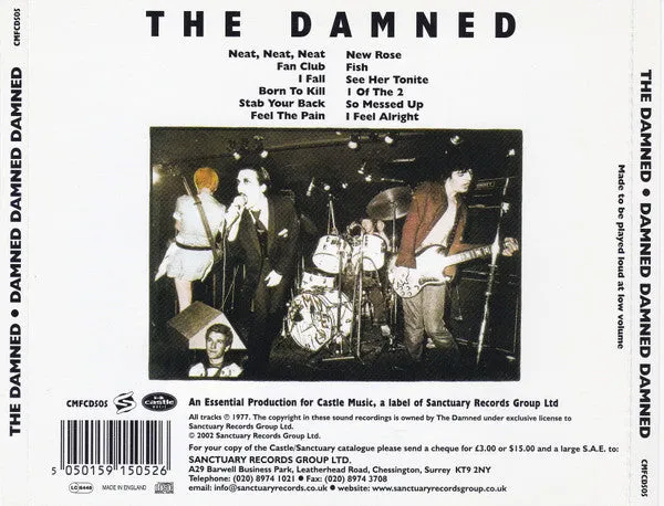 The Damned Damned Damned Damned CD album reissue