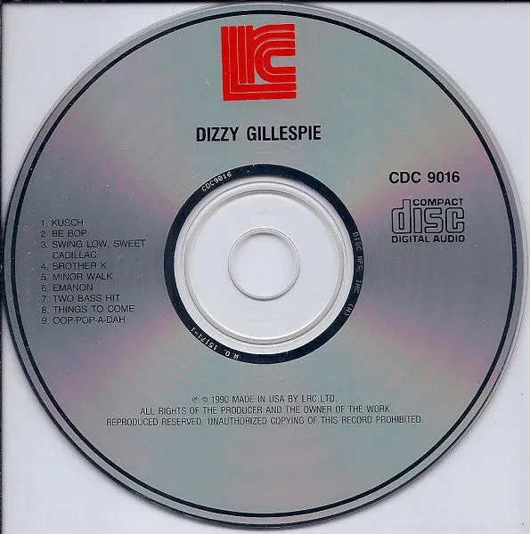 Dizzy Gillespie compilation CD rimasterizzato bop