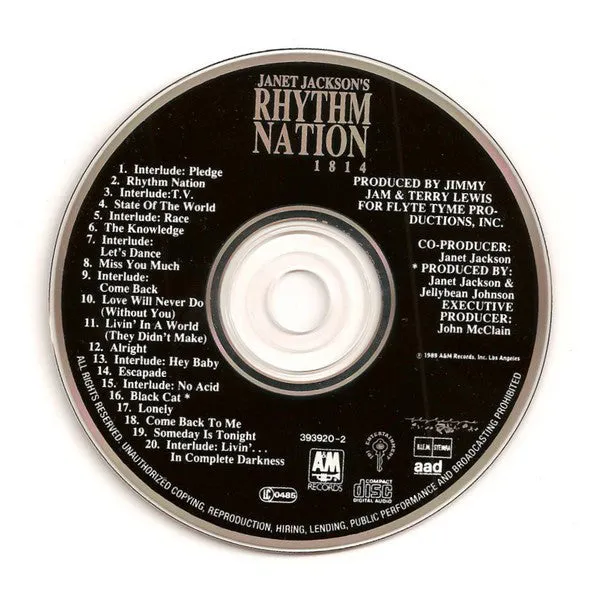 Janet Jackson Rhythm Nation 1814 CD album R&B