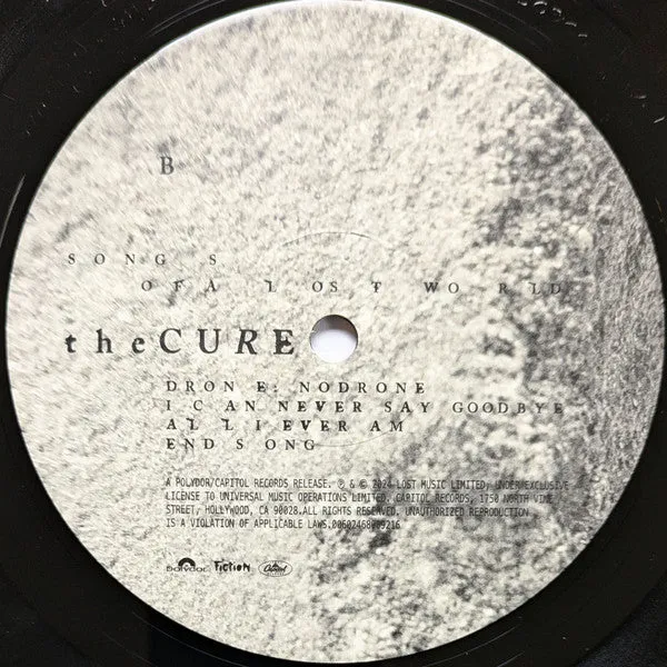 The Cure Songs Of A Lost World LP 180g nero