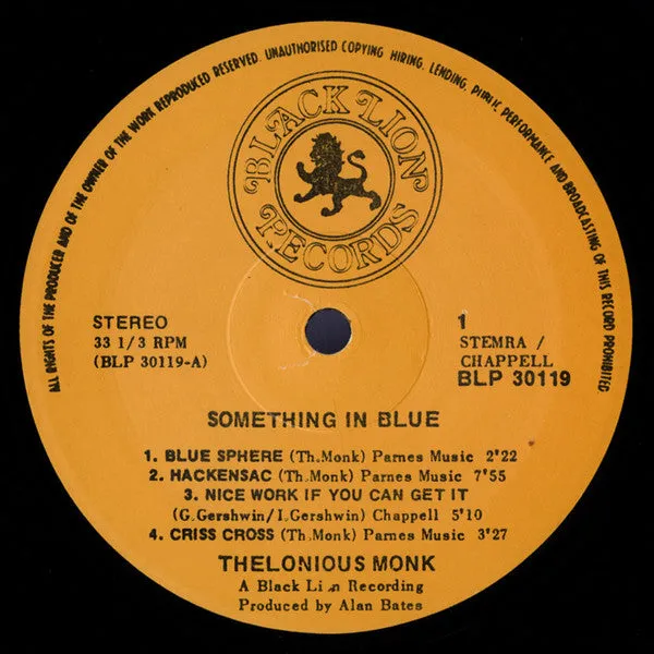 Thelonious Monk Something In Blue vinile LP 1972 NM