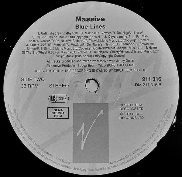 Massive Attack Blue Lines LP vinile trip hop Europa