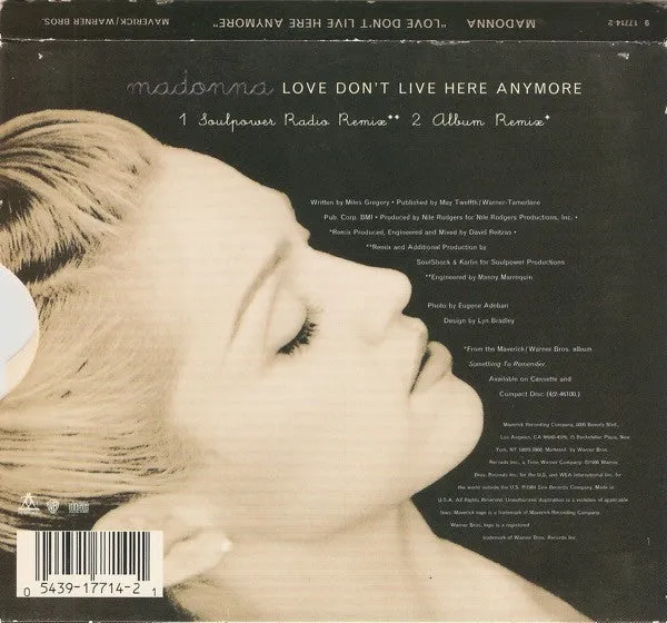 Madonna Love Don't Live Here Anymore CD singolo USA