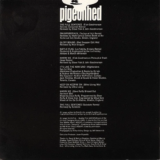 Pigeonhed Flash Bulb Emergency CD remix big beat
