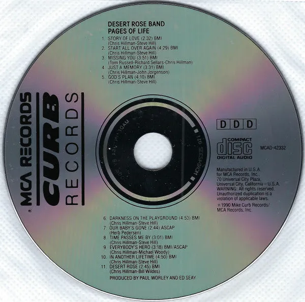 Desert Rose Band Pages Of Life CD country rock usato