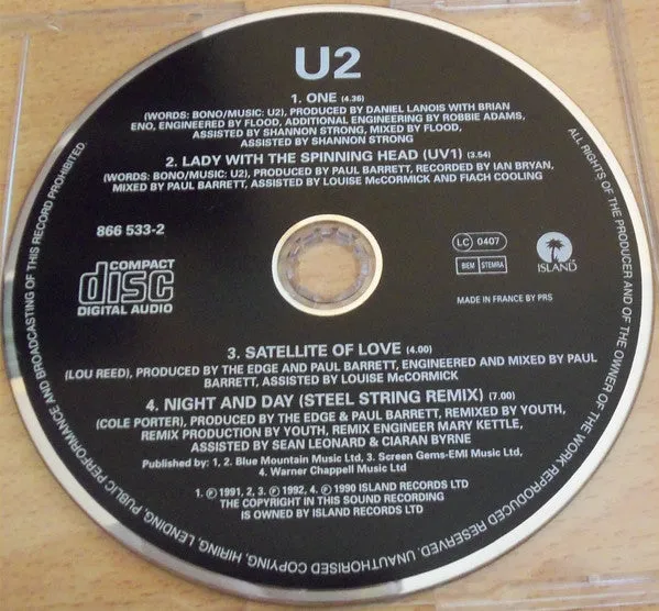 U2 One CD Singolo Usato 4 Brani House Remix