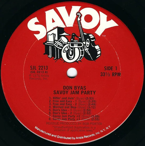 Don Byas Savoy Jam Party doppio vinile 2xLP bop 1976 VG