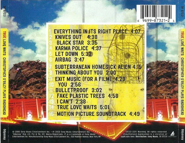 Christopher O'Riley True Love Waits CD pianoforte Radiohead