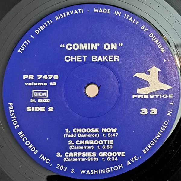 Chet Baker Comin' On LP mono vinile usato 1967