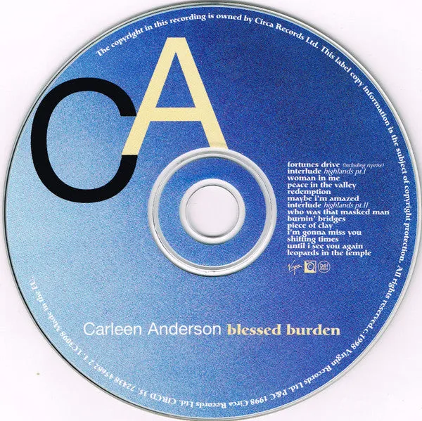 Carleen Anderson Blessed Burden CD album soul R&B
