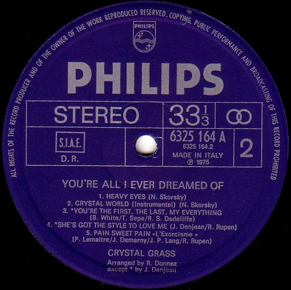 Crystal Grass You're All I Ever Dreamed Of LP funk disco