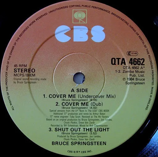 Bruce Springsteen Cover Me 12" maxi rock NM