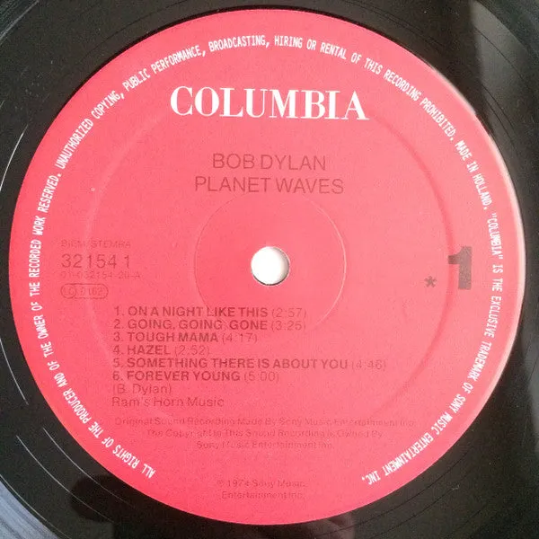 Bob Dylan Planet Waves vinile LP folk rock olandese