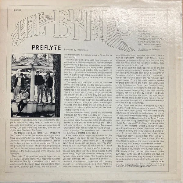 Byrds Preflyte LP ristampa usato NM folk rock