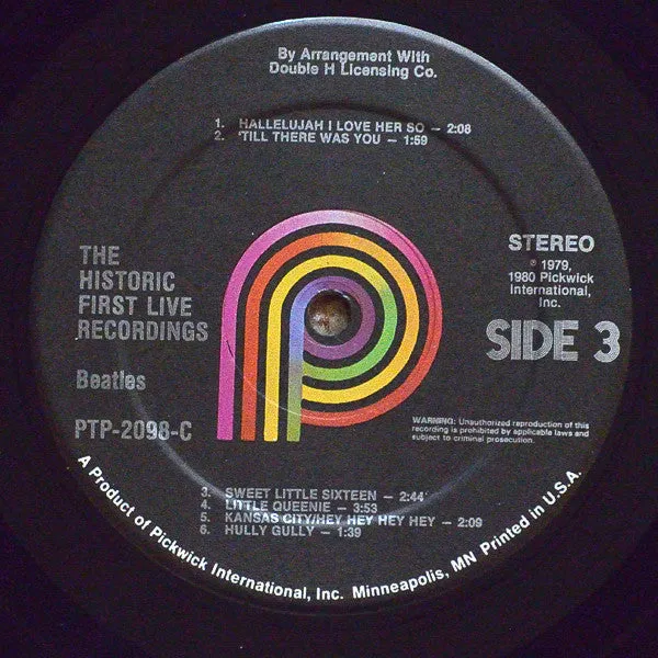 Beatles Historic First Live Recordings doppio LP 1980