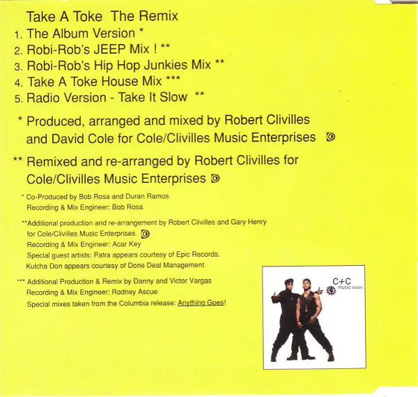C+C Music Factory Take A Toke CD maxi remix 1994