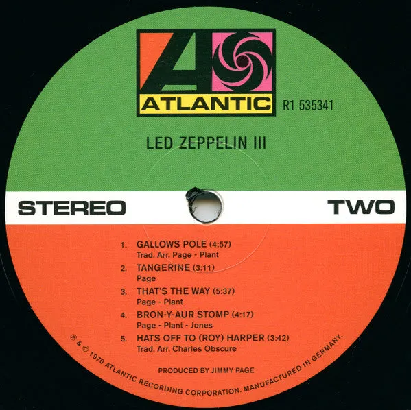 Led Zeppelin III vinile LP 180g rimasterizzato gatefold