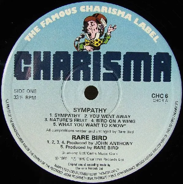 Rare Bird Sympathy LP compilation prog Charisma
