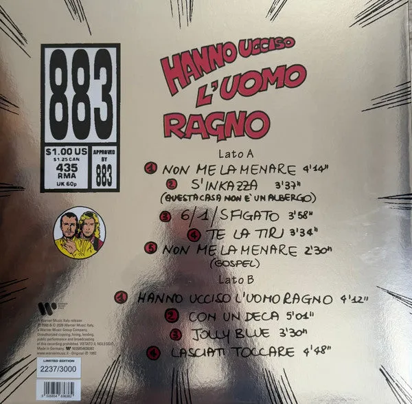 883 Hanno Ucciso L'Uomo Ragno LP vinile pop Mint