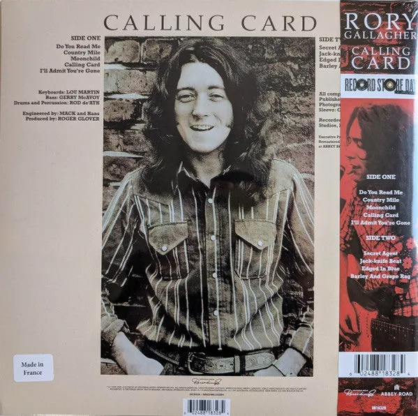 Rory Gallagher Calling Card vinile LP 180g RSD limited remaster