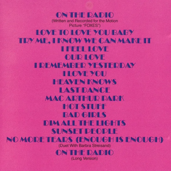 Donna Summer On The Radio CD compilation disco usata