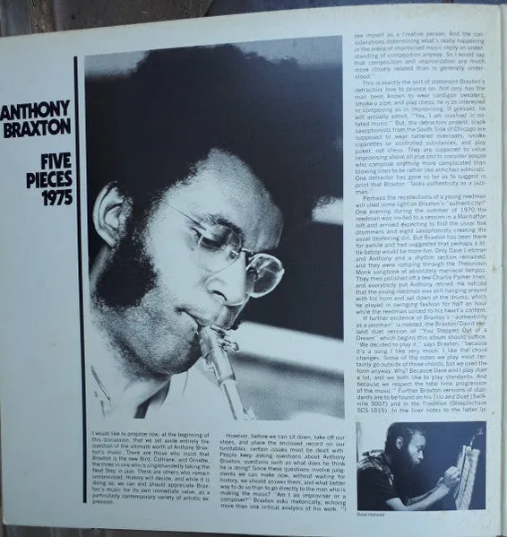 Anthony Braxton Five Pieces 1975 LP vinile free jazz