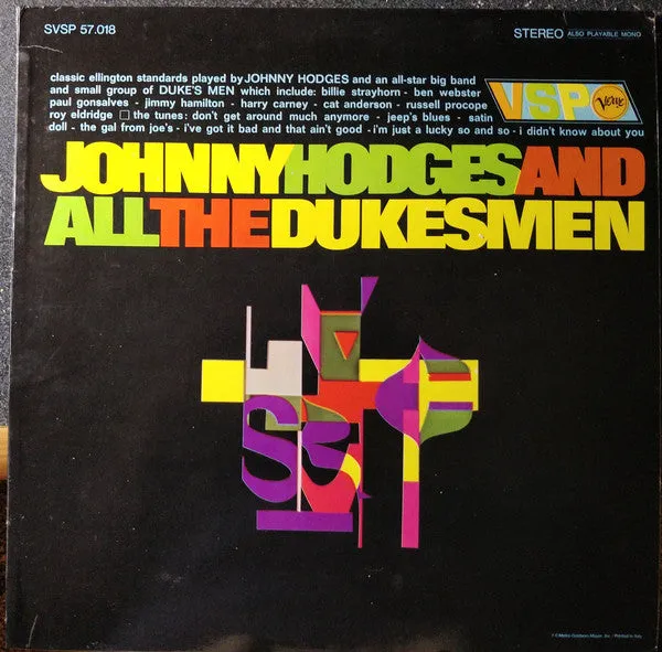 Johnny Hodges All the Duke's Men vinile LP VG+