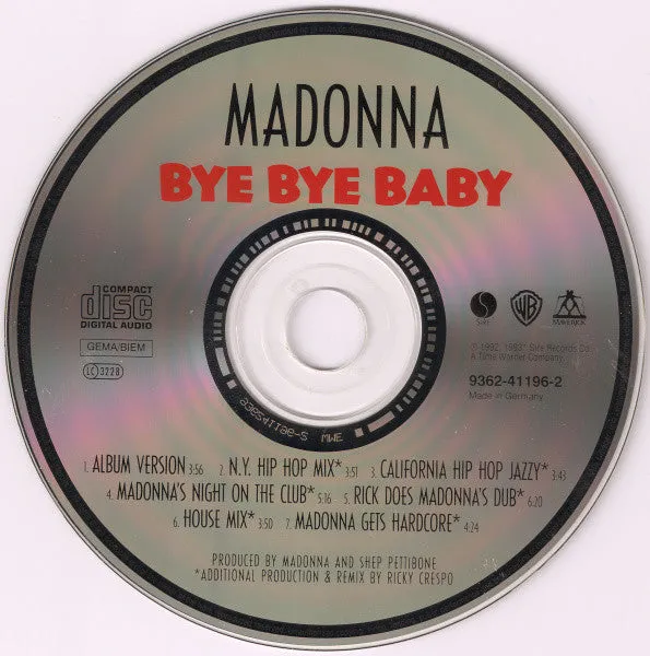 Madonna Bye Bye Baby CD maxi singolo 1993