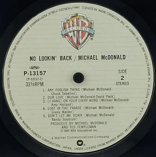 Michael McDonald No Lookin Back LP Giappone AOR