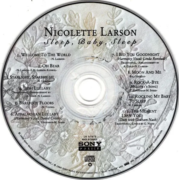 Nicolette Larson Sleep Baby Sleep CD ninne nanne ristampa