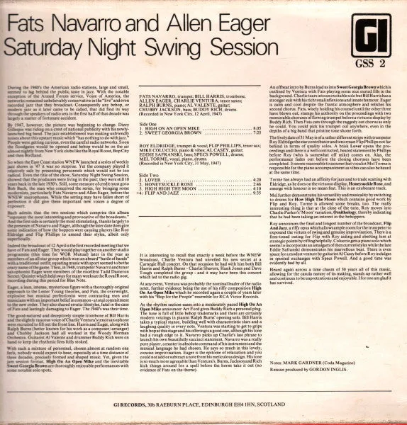 Fats Navarro Saturday Night Swing Session LP vinile jazz NM