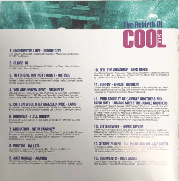 Various Rebirth Of Cool Six CD compilation RE