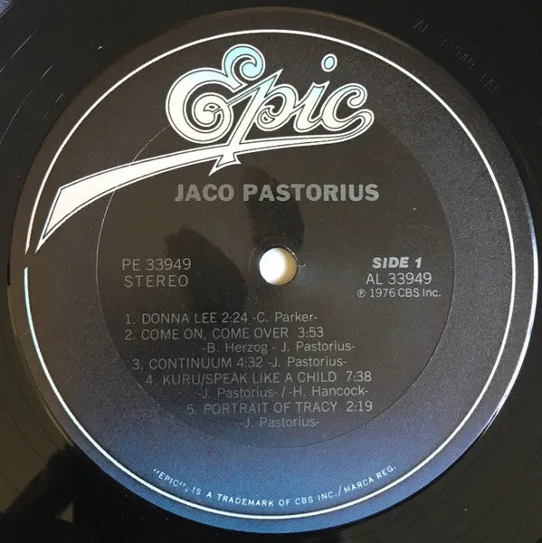 Jaco Pastorius vinile LP usato VG+ fusion ristampa