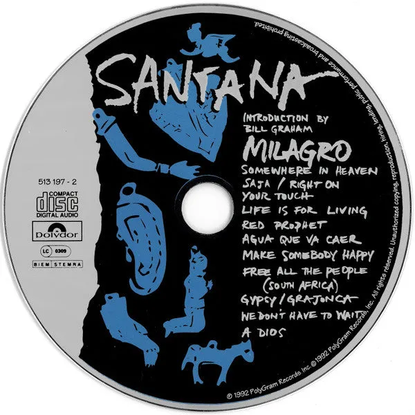 Santana Milagro CD album usato VG+ pop rock