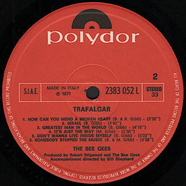 Bee Gees Trafalgar LP vinile 1971 italiano