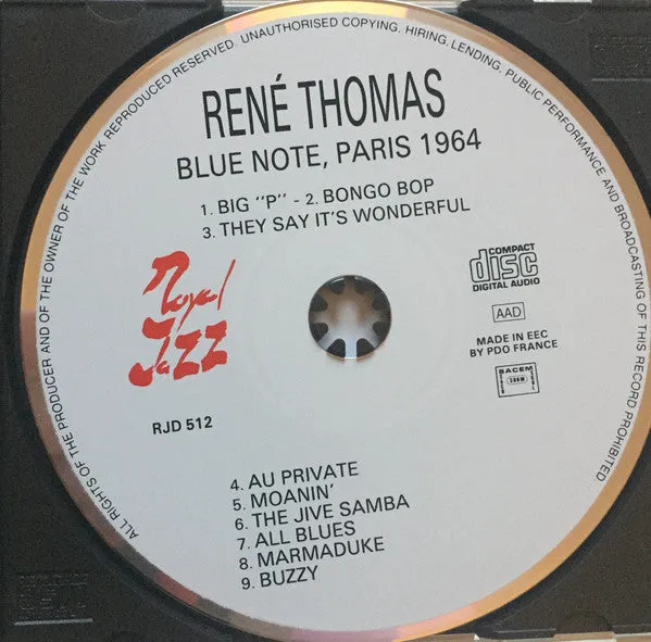 Rene Thomas Blue Note Paris 1964 CD jazz bop