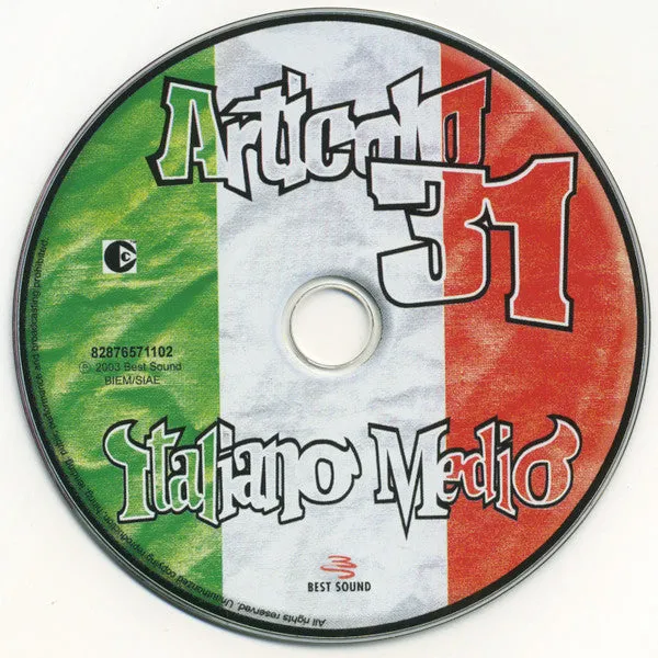 Articolo 31 Italiano Medio CD album pop rap