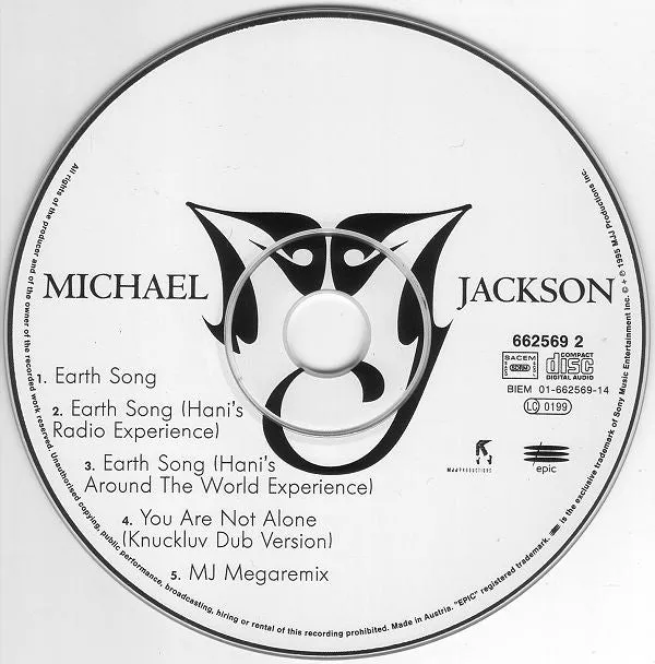 Michael Jackson Earth Song CD maxi singolo remix 1995