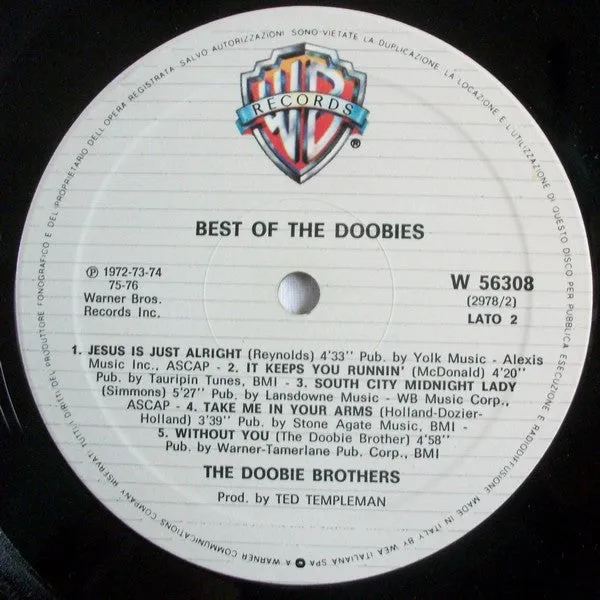 Doobie Brothers Best Of The Doobies vinile LP compilation NM