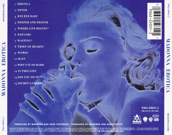 Madonna Erotica CD album europeo usato VG+