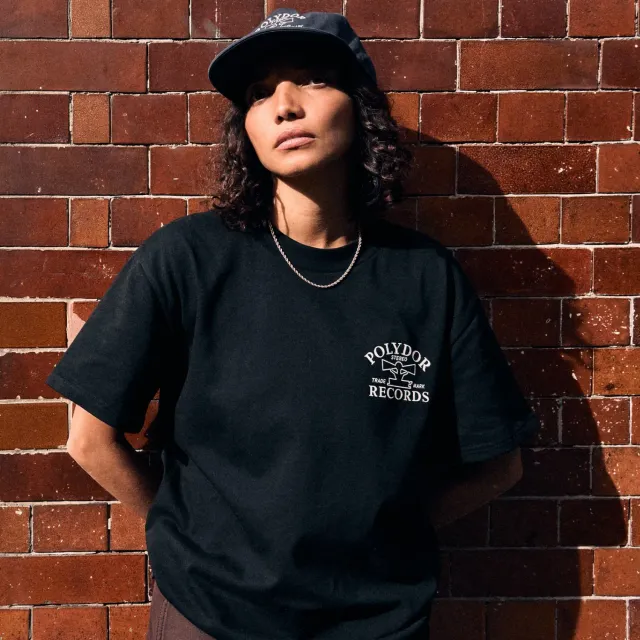 Polydor Records Polydor Tee t-shirt nera boxy cotone