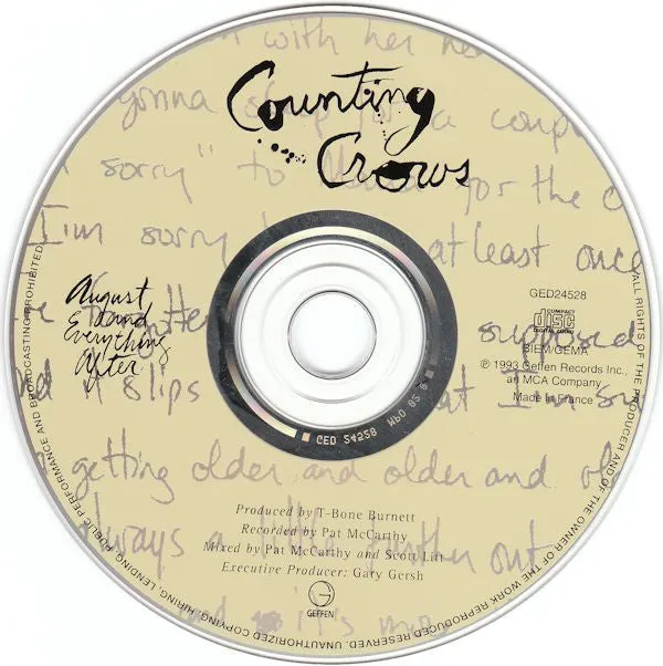 Counting Crows August And Everything After CD MPO folk