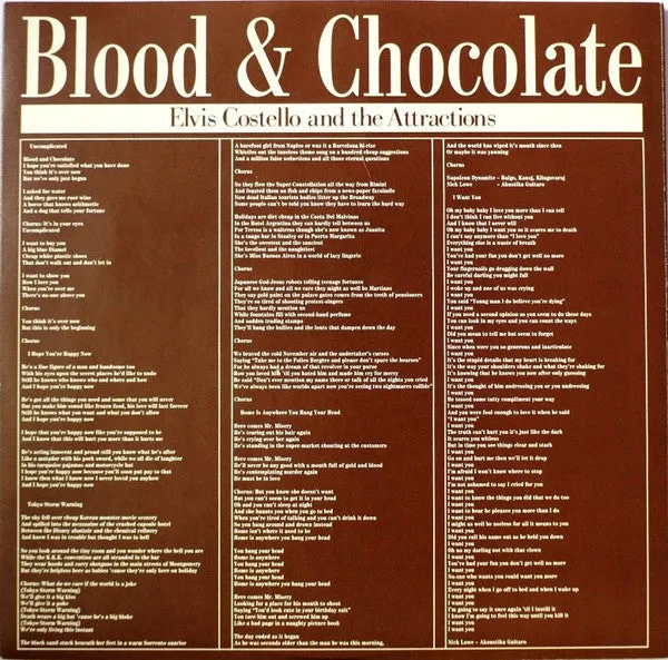 Elvis Costello Blood & Chocolate LP vinile album 1986