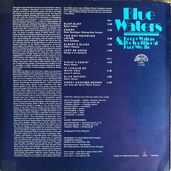 Benny Waters Blue Waters vinile LP dixieland