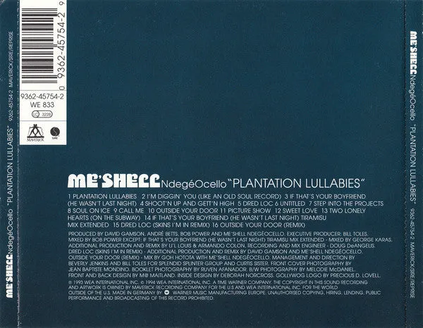 Me'Shell NdegéOcello Plantation Lullabies CD VG+ acid jazz