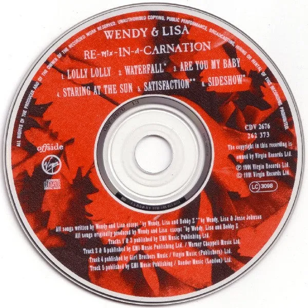 Wendy & Lisa Re-Mix-In-A-Carnation CD remix 1991