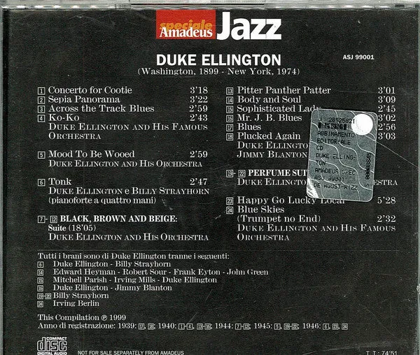 Duke Ellington Gli Anni d'Oro 1939-1946 CD jazz usato
