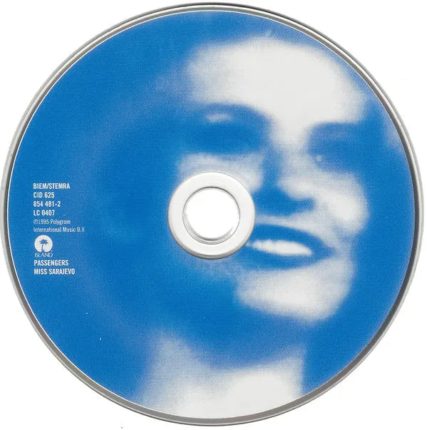 Passengers Miss Sarajevo CD singolo PDO 1995 Island