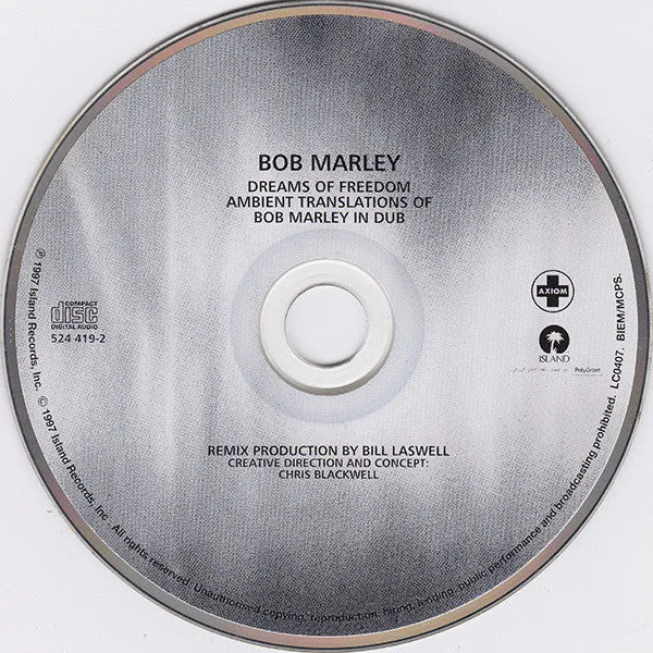 Bob Marley Dreams Of Freedom CD album digipak dub